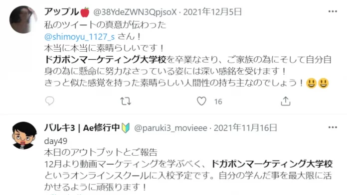 ドガポンマーケティング大学校の口コミ