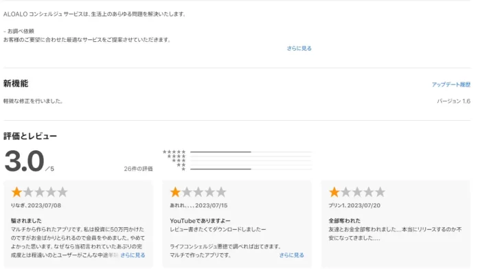 アロアロ株式会社,三嶋雅良の評判