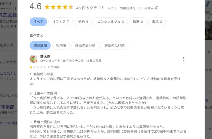 退職コンシェルジュの口コミ