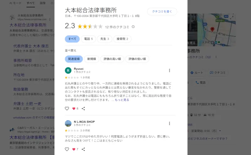 大本康志(大本総合法律事務所)の口コミ